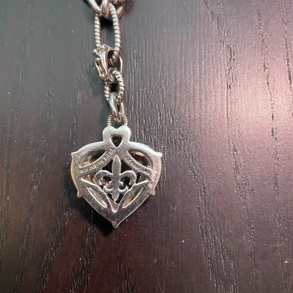 Judith Ripka Sterling silver  necklace with green amethyst enhancer - Picture 4 of 5